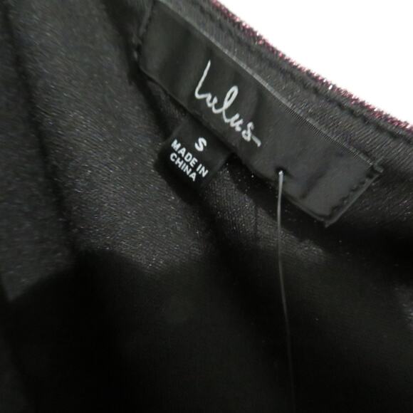 Lulus Womens Sz S Purple Metallic Party Babe One Shoulder Wrap Mini Dress - Picture 6 of 8